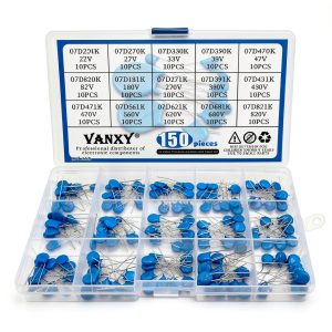 Varistor 07D 15-Value Kit 150pcs 22V-820V Radial Disc by VANXY-0